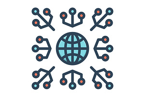 Network global color icon, a Duotone Icon by Creative priyanka
