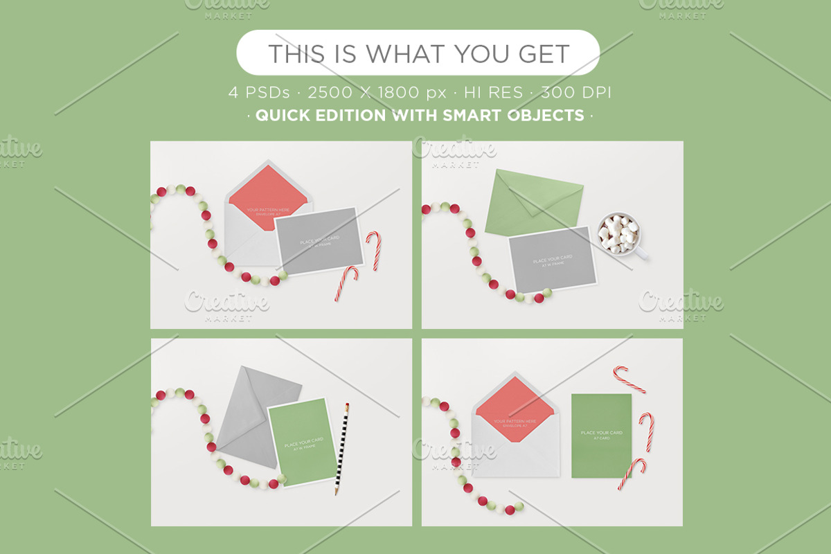 Mockup · Christmas Cards, a Print Template by tomodachi studio (Photo 3 of 4)