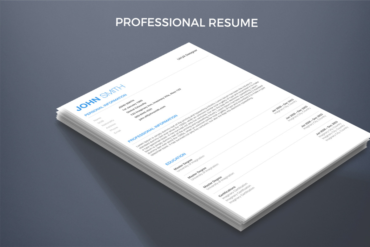 Professional Resume, a Resume Template by UIMint (Photo 1 of 2)