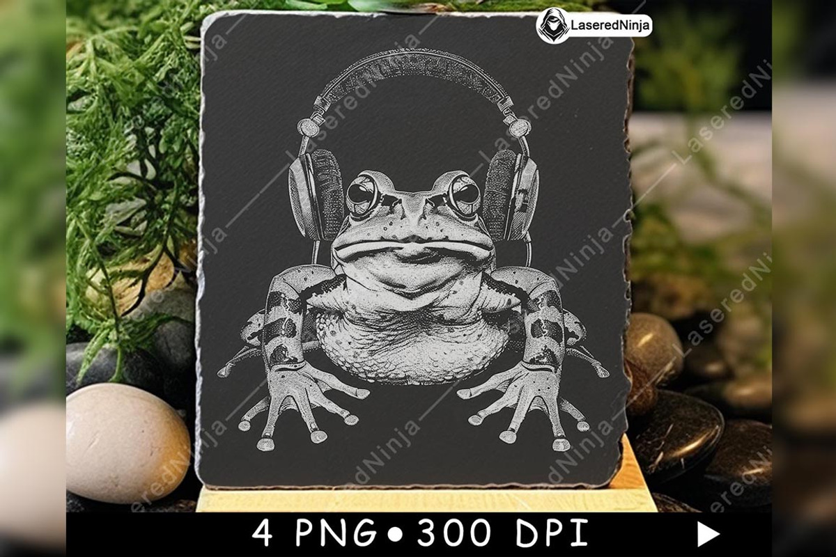 Frog Wearing Headphones Music Lover, a Background Graphic by LaseredNinja (Photo 6 of 7)