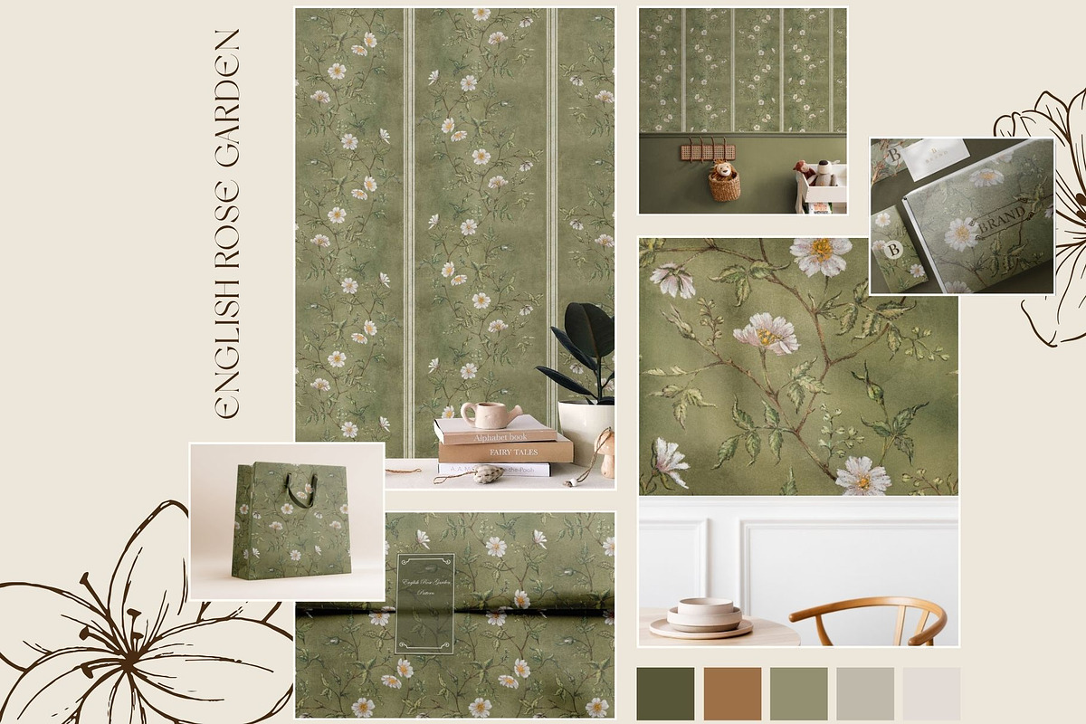 Vintage Floral Pattern Collection, a Pattern Graphic by MouseGrey (Photo 8 of 9)