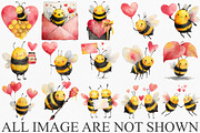Happy Valentine's Day Bees Clipart, an Illustration by Canvas Craft (Thumbnail 3 of 6)
