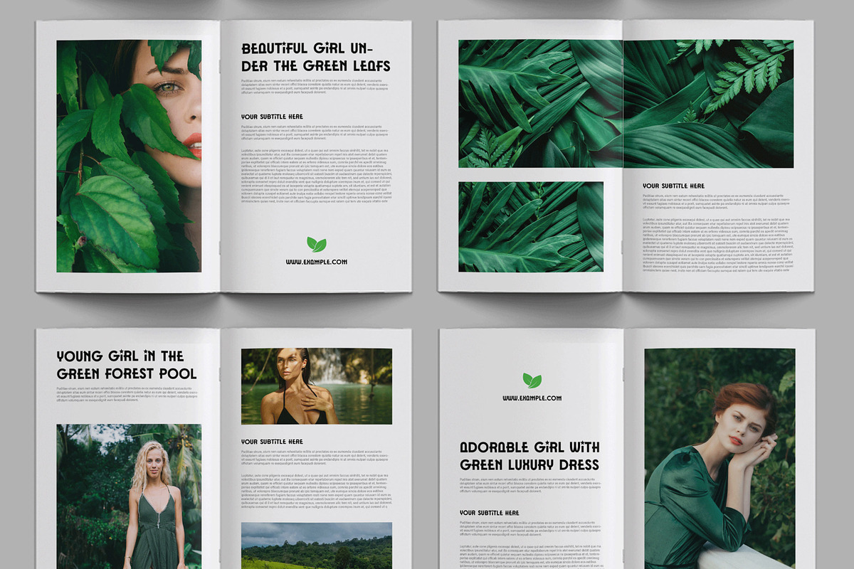 Nature Green Fashion Magazine Layout, a Magazine Template by ContestDesign (Photo 3 of 3)