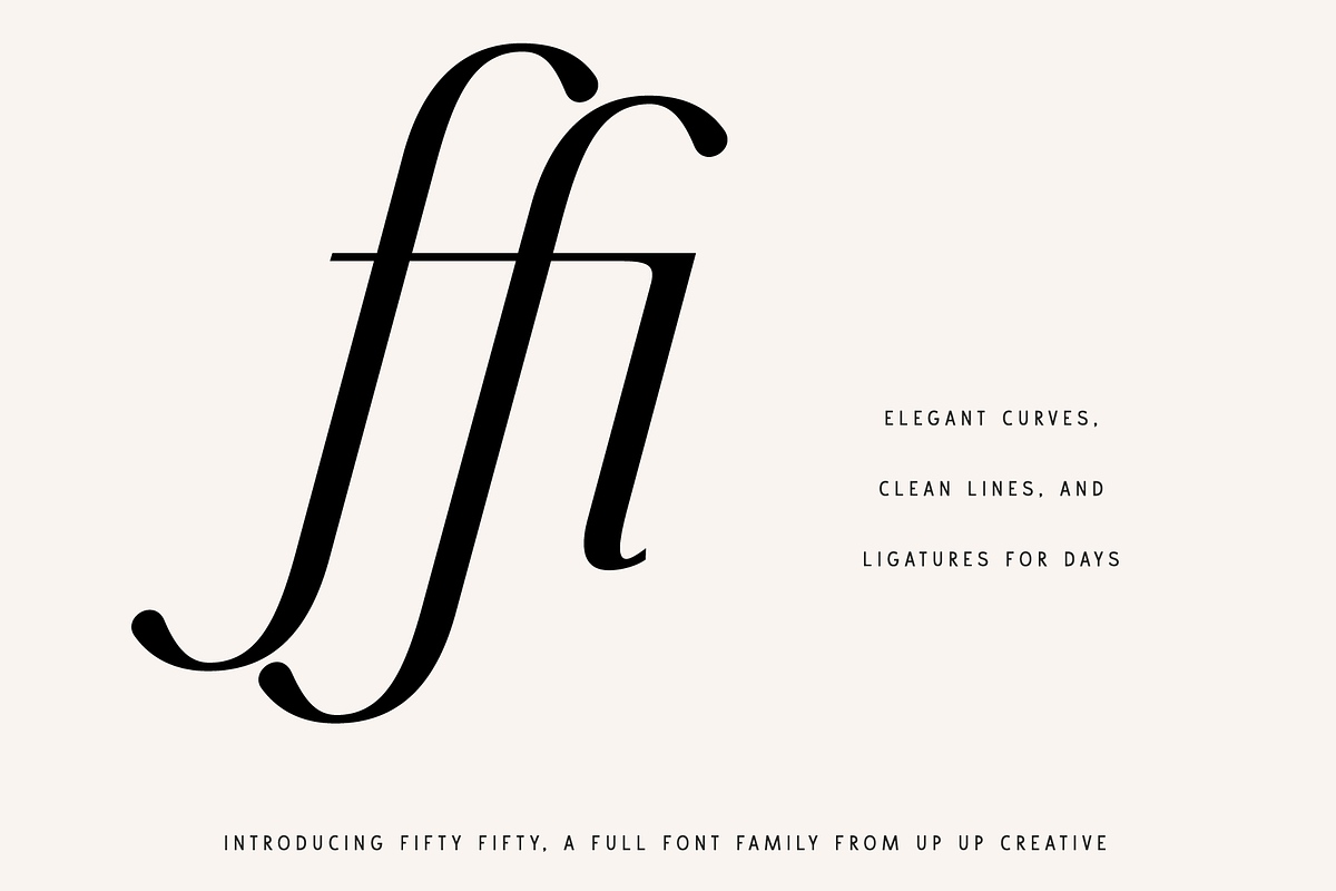 Fifty Fifty Complete Family, a Serif Font by Up Up Creative (Photo 5 of 15)