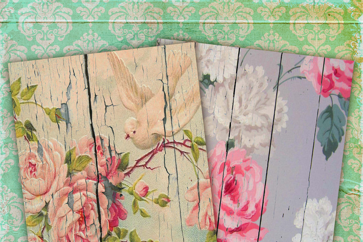 Shabby Chic Wood floral paper, a Texture Graphic by DidiArtWorld (Photo 1 of 4)
