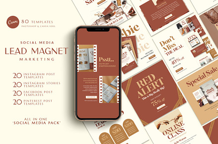 Lead Marketing Bundle | CANVA PS, a Social Media Template by Eviory