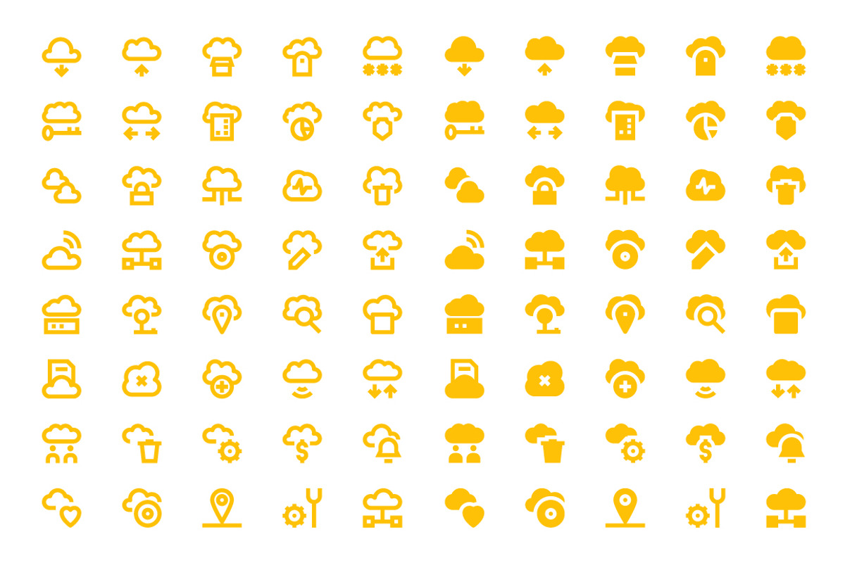 180 Cloud Data Technology Icons, a Solid Icon by Creative Stall (Photo 3 of 5)