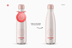 Thermos Bottle With Tube Mockup Set