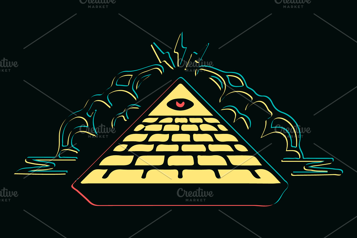 Eye of Providence Masonic symbol, an Illustration by Den Marty Studio
