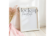 Soft Pink Floral Frame Mockup, a Product Mockup by MockupWizard (Thumbnail 1 of 5)