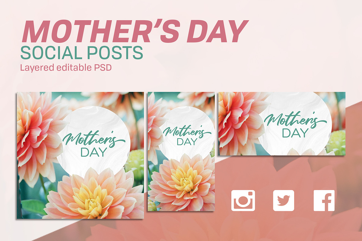 Mother's Day flowers social posts, a Templates & Theme by Sync Design Soultions (Photo 1 of 3)