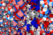 Red, White and Blue, a Pattern Graphic by Digital Art Creations (Thumbnail 1 of 6)
