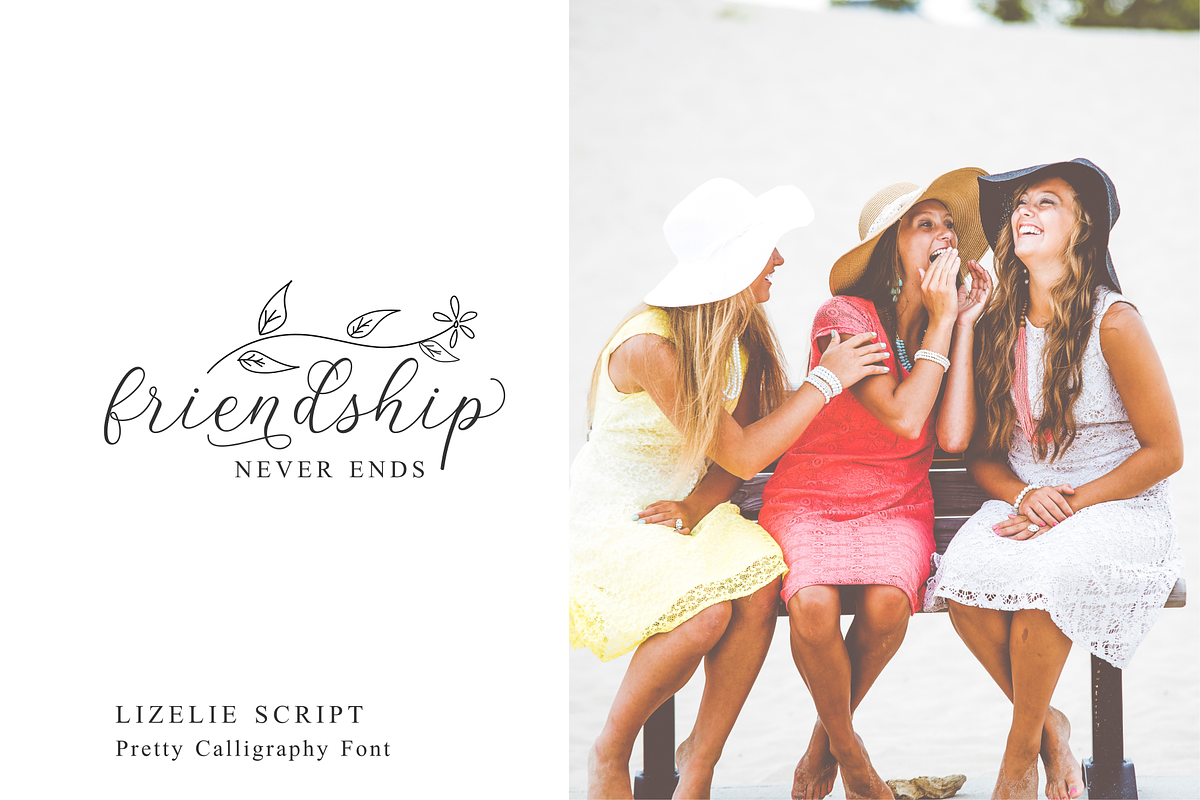 Lizelie Calligraphy font preview 6