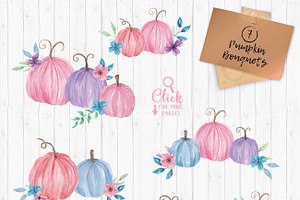 Pretty Pumpkins Watercolor Clipart