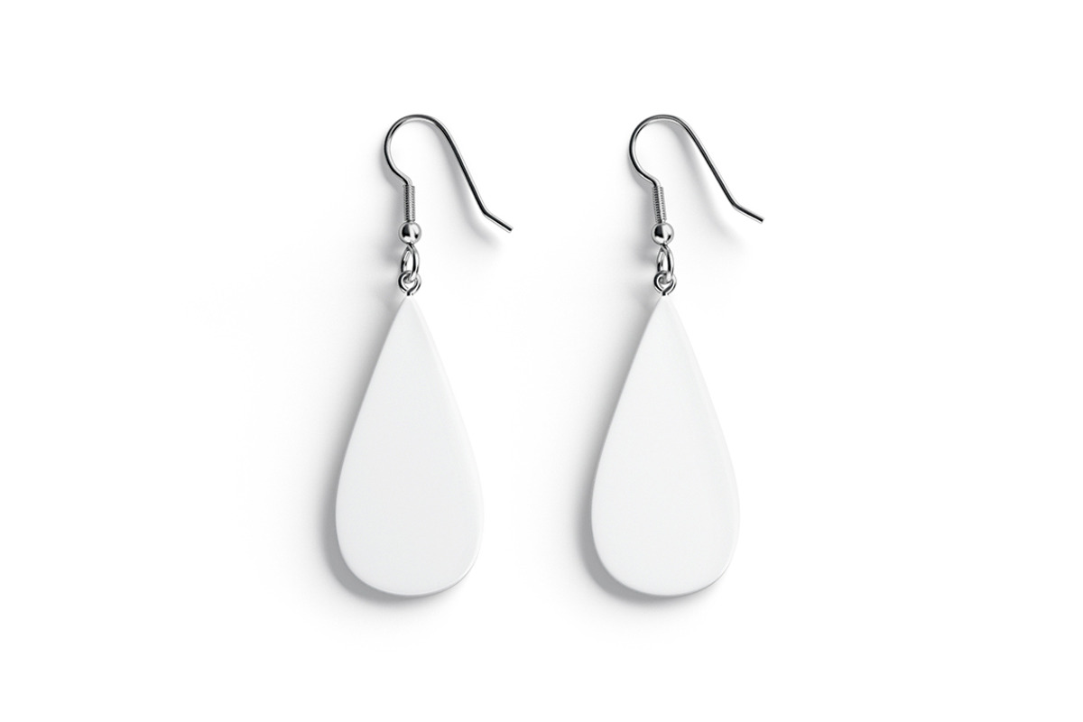 White Drop Earring Jewelry 3D Model, an Object 3D Model by rebrandy (Photo 3 of 9)