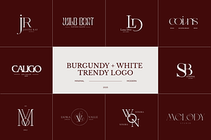Canva burgundy and white trendy logo, a Branding & Logo Template by Uyava Space
