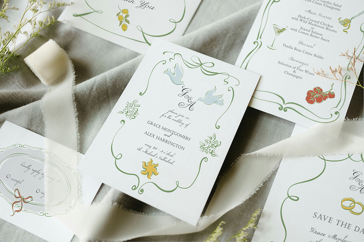 Whimsical Frames Hand Drawn Line Art, a Decorative Illustration by Berentine.art (Photo 5 of 14)