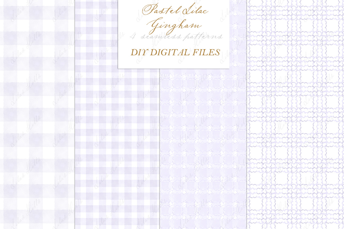 Gingham Pastel Purple Lilac Pattern, a Graphic by LABFcreations (Photo 2 of 4)