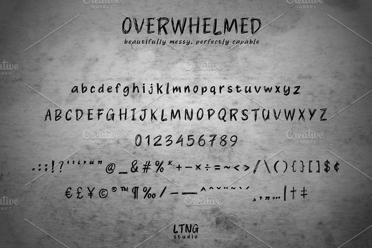 Overwhelmed handwritten, a Handwritten Font by LTNG STUDIO (Photo 3 of 9)