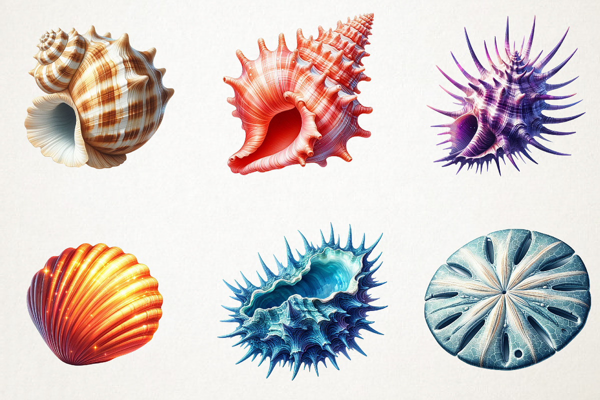 Ocean Sea Shell Sublimation Clipart, an Illustration by RobertsArt (Photo 2 of 7)