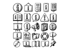 Information Icon Set, an Object Graphic by RT Studio