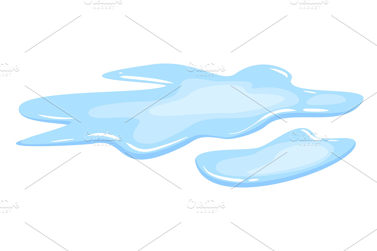 Water spill puddle. Blue, an Object Illustration by Things for designers