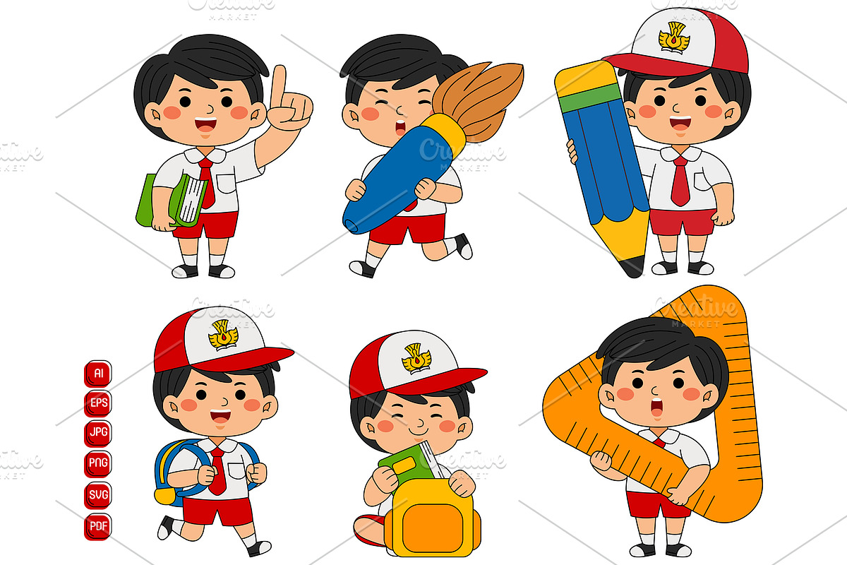 Cute Student Boy Character #02, an Education Illustration by MEDZ