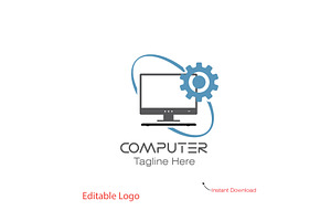 Professional Computer Service Logo, a Branding & Logo Template by YUDesignStore
