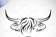 Vector of highland cow head design., an Animal Illustration by yod67 (Thumbnail 1 of 2)