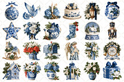 Watercolor Grandmillennial Christmas, an Object Illustration by Black Bird Studio (Thumbnail 2 of 7)