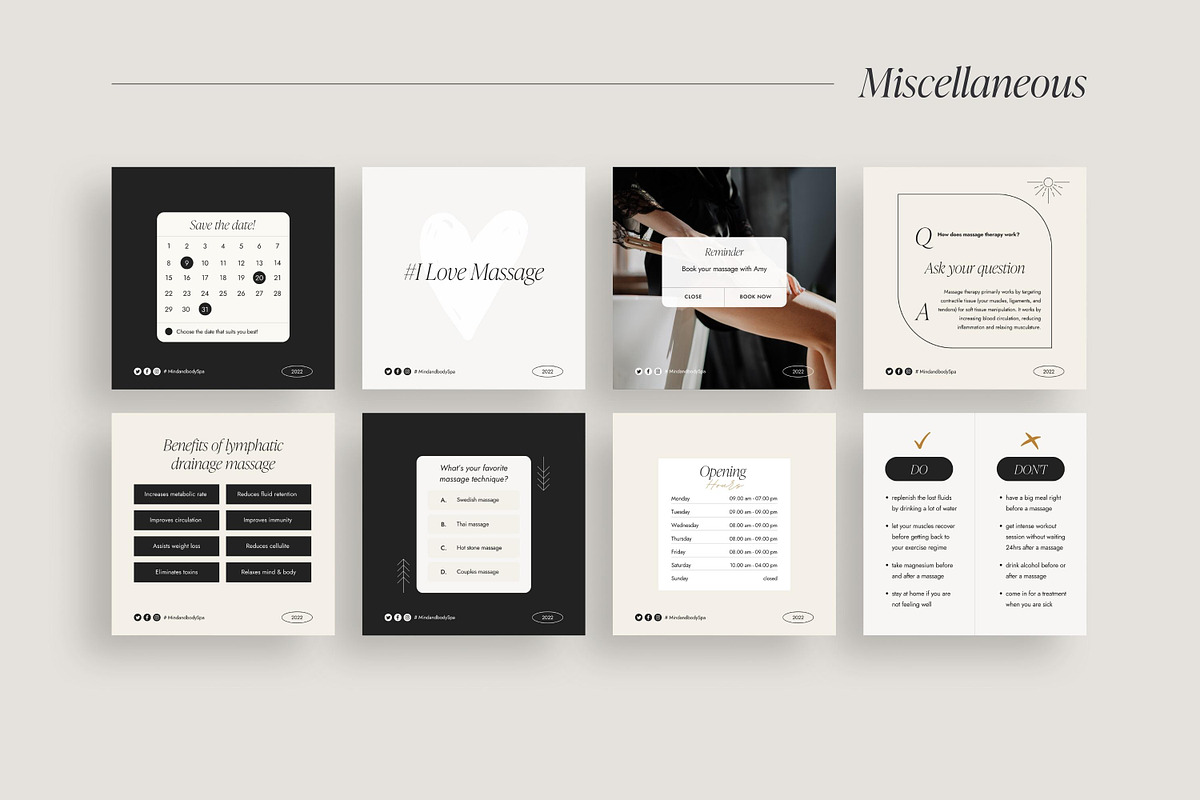 Canva Massage Therapist templates, a Social Media Template by LiliesandBerries (Photo 9 of 21)