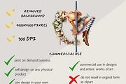 BOHO POLE DANCE GIRL CLIPART PACK, a Person Illustration by Daring Digies (Thumbnail 7 of 8)