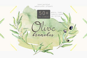 Olive Branches Watercolor Set