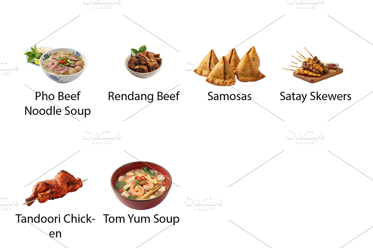 Indian & Southeast Asian Food - PNG, a Food Illustration by Nurlan's shop (Photo 4 of 4)
