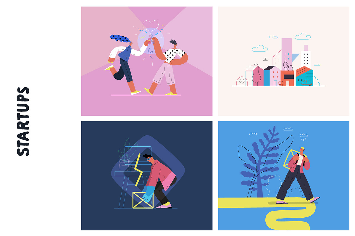 Startups flat vector illustrations, a Templates & Theme by Grivina's shop (Photo 20 of 45)