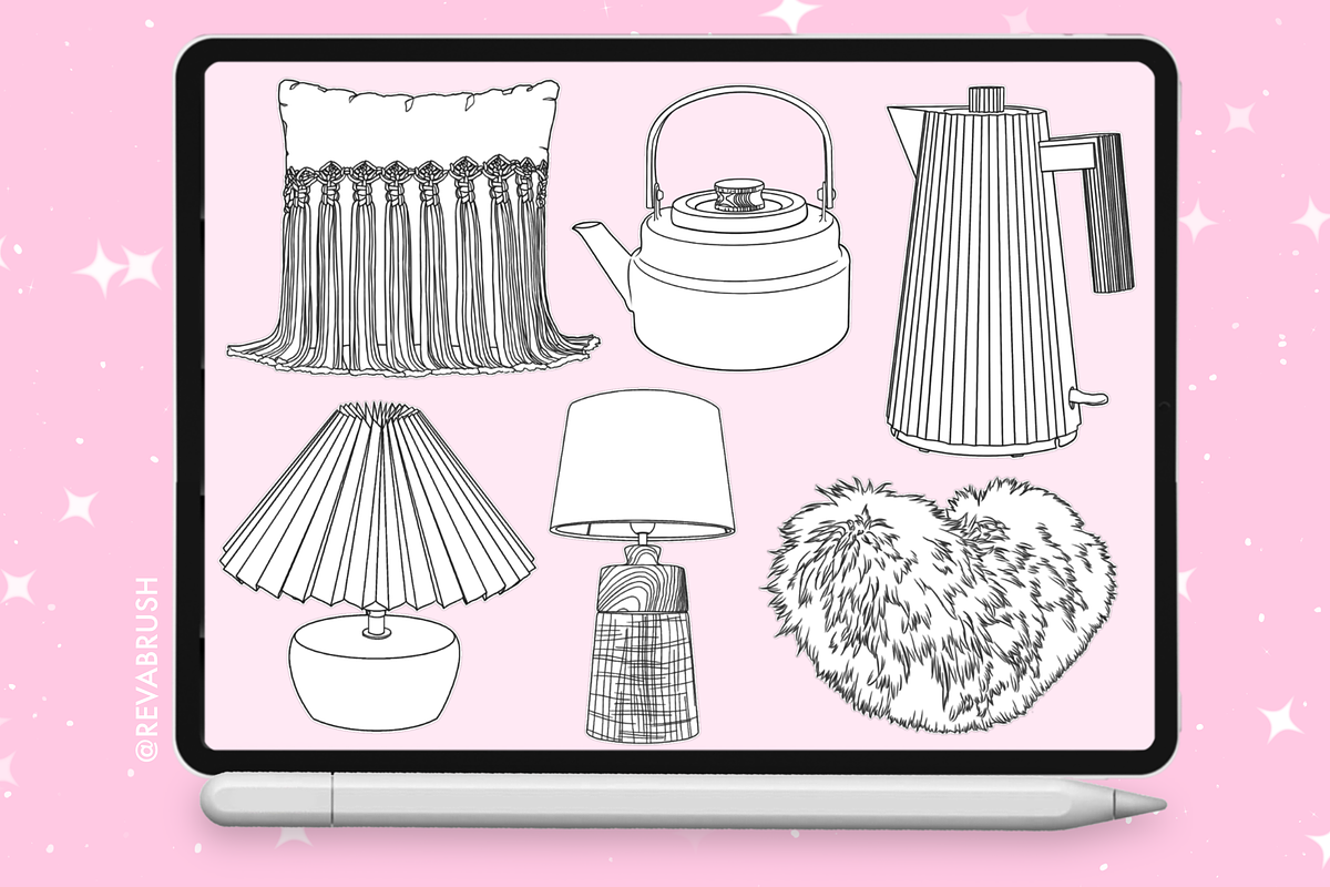 Procreate Interior Home brushes, a Brush Add-On by Revabrush (Photo 4 of 8)