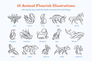 Animal Flourishes Procreate Workbook