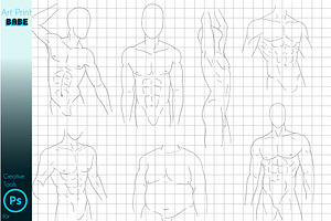 Photoshop Man Torso Guides Male Body