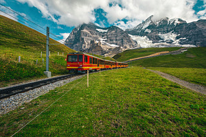 Electric tourist cogwheel train, a Transportation Photo by Alpine Dreams