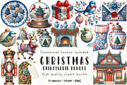Christmas Chinoiserie Sublimation, an Illustration by CreationArt (Thumbnail 1 of 5)