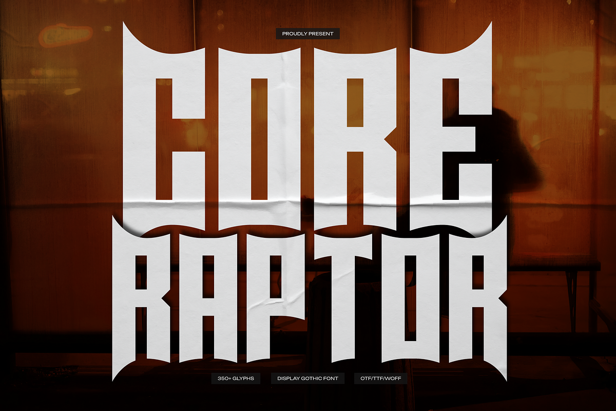 Core Raptor | Display Gothic Font, a Blackletter Font by gracetype_studio (Photo 1 of 12)