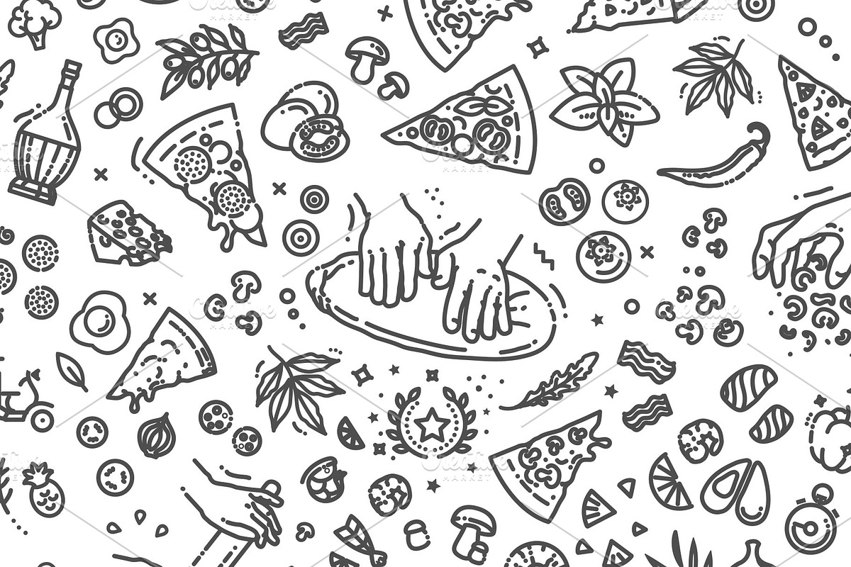 Italian Traditional Pizza Vector, a Food Illustration by Tettygreen (Photo 2 of 3)