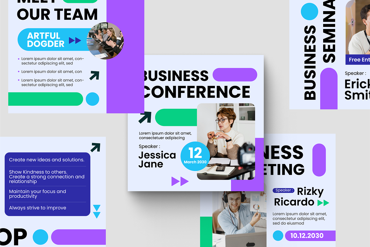 Seminar Business Feed Instagram Post, a Social Media Template by SquidPixey (Photo 4 of 6)
