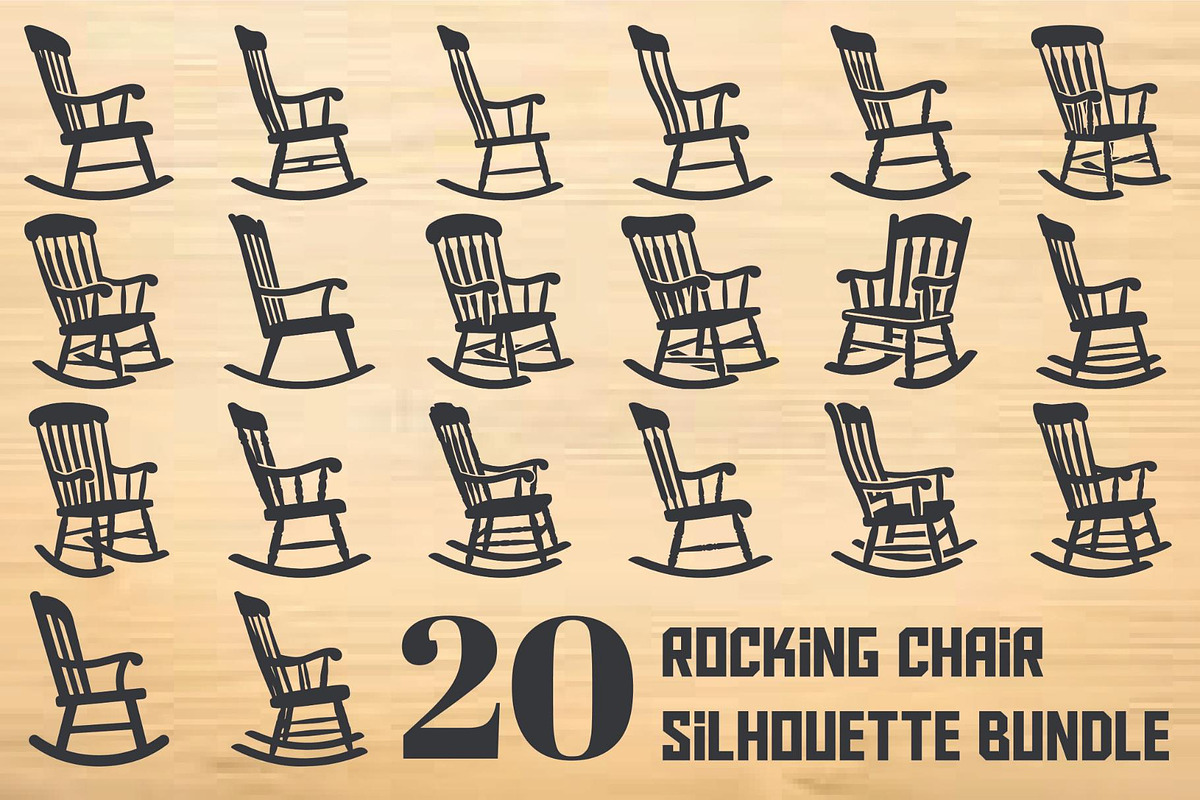 Rocking Chair Silhouette Bundle, an Object Graphic by hafijul (Photo 1 of 4)
