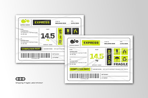 Shipping Fragile Barcode Sticker, a Print Template by Siska Arista