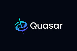 Futuristic Quasar logo – space theme, a Branding & Logo Template by brandphant