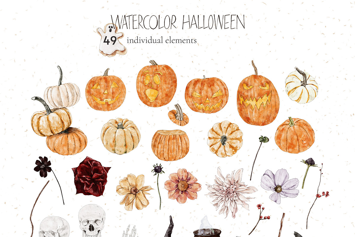 Watercolor Halloween collection, a Food Illustration by lilisprints (Photo 2 of 5)