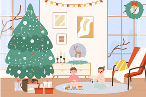 Funny little children playing with, an Object Illustration by Valerie Bodnar