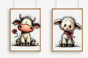 Whimsical Farm Animals Clipart, an Illustration by Libby Wishes (Thumbnail 2 of 5)