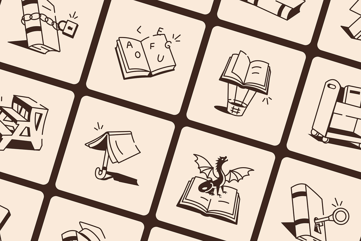 Library Drawing Illustration Set, an Outline Icon by Vectors Market (Photo 5 of 8)